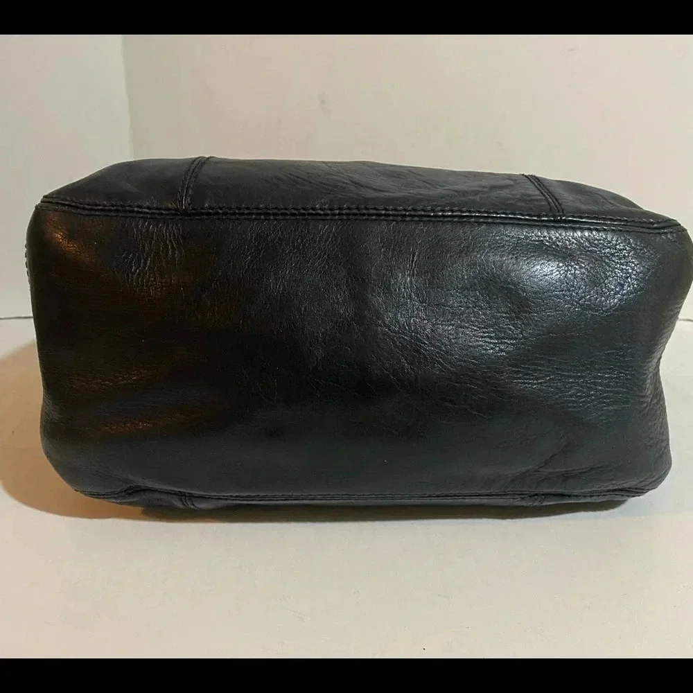 Theory black leather satchel handbag